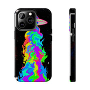 Psychedelic Neon UFO Abduction Tough Phone Case LavenderCeleste