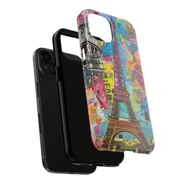 Paris Street Art Collage Tough Phone Case LavenderCeleste