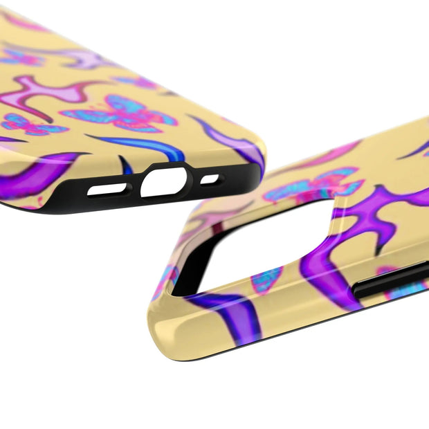 Y2K Butterfly Flames Retro Tough Phone Case LavenderCeleste