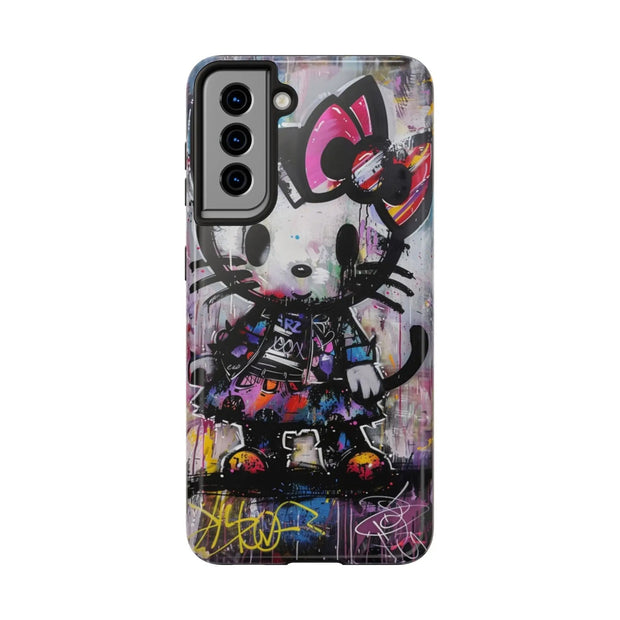 Goth Street Cat Pop Art Graffiti Tough Phone Case LavenderCeleste