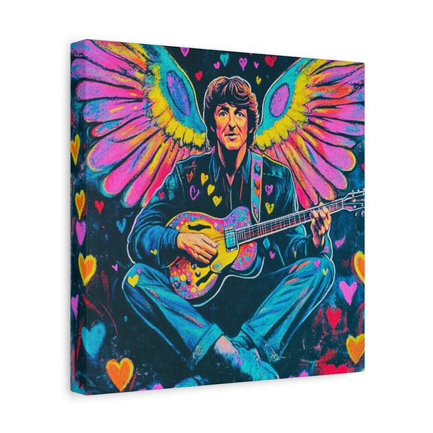Psychedelic Guitar Angel Matte Canvas Art LavenderCeleste