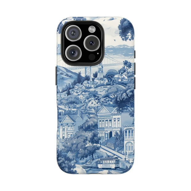 San Francisco Toile de Jouy Scenic Tough Phone Case LavenderCeleste