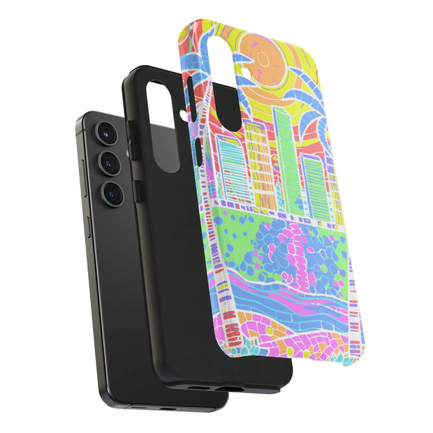 South Beach Miami Mosaic Art Tough Phone Case LavenderCeleste