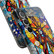 Statue of Liberty Mosaic Art Tough Phone Case LavenderCeleste