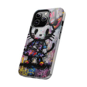 Goth Street Cat Pop Art Graffiti Tough Phone Case LavenderCeleste