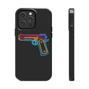 Neon Rainbow Gun Tough Phone Case – Bold Retro Vaporwave Aesthetic Printify
