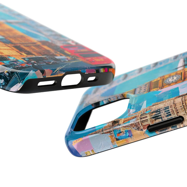 London Big Ben Collage Tough Phone Case – Vibrant City Pop Art Design
