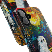 Lonely Ghost Tough Phone Case – Abstract Fall Park Bench Painting