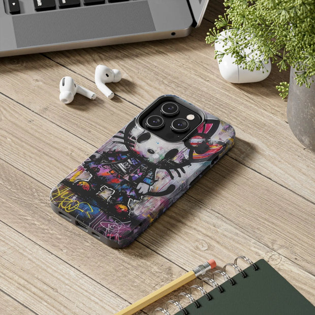 Goth Street Cat Pop Art Graffiti Tough Phone Case LavenderCeleste
