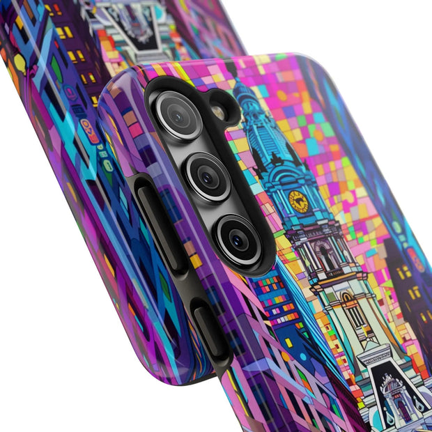 Philadelphia Pop Art Skyline Tough Phone Case LavenderCeleste