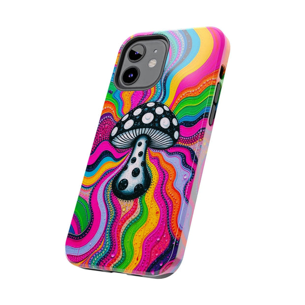 Psychedelic Rainbow Mushroom Art – Trippy Tough Case Printify