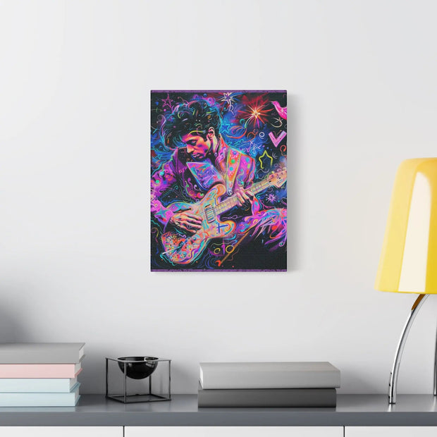 Electric Purple Guitar Legend Matte Canvas Art Printify