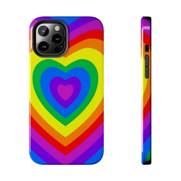 Pride Rainbow Heart Tough Phone Case LavenderCeleste