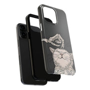 Skeleton Scratch Cat Gothic Humor Tough Phone Case LavenderCeleste