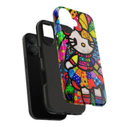 Pop Patchwork Kitty Tough Phone Case LavenderCeleste