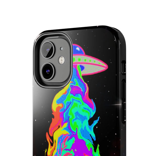 Psychedelic Neon UFO Abduction Tough Phone Case LavenderCeleste