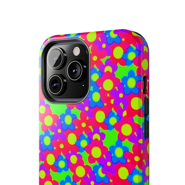 Retro Kawaii Bright Floral Pattern Tough Phone Case