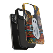 Sad Ghost on Park Bench Abstract Art Phone Case LavenderCeleste