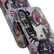 Goth Street Cat Pop Art Graffiti Tough Phone Case LavenderCeleste