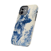 Blue Toile German Shepherd Scenic Tough Phone Case LavenderCeleste