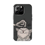 Skeleton Scratch Cat Gothic Humor Tough Phone Case LavenderCeleste