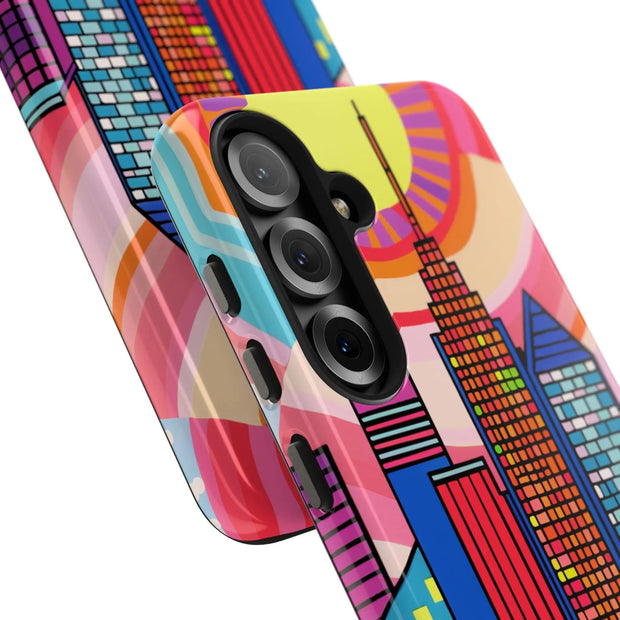 Tulsa Oklahoma Retro Pop Skyline Tough Phone Case LavenderCeleste