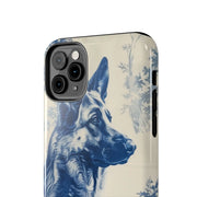 Blue Toile German Shepherd Scenic Tough Phone Case LavenderCeleste