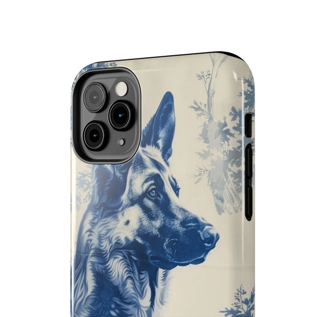 Blue Toile German Shepherd Scenic Tough Phone Case LavenderCeleste