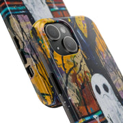 Sad Ghost on Park Bench Abstract Art Phone Case LavenderCeleste