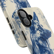 Blue Toile German Shepherd Scenic Tough Phone Case LavenderCeleste