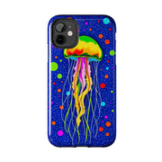 Vibrant Neon Jellyfish Cosmic Sea Tough Phone Case