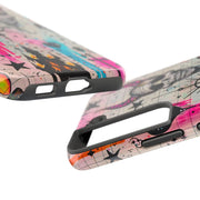 Skull Occult Neon Drip Pastel Goth Tough Phone Case LavenderCeleste