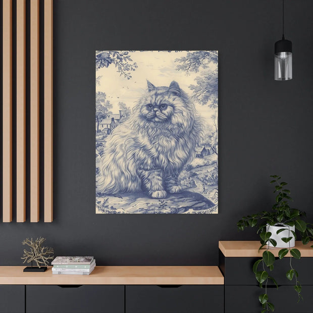 Persian Cat Canvas by Jouy Matte Canvas Art LavenderCeleste