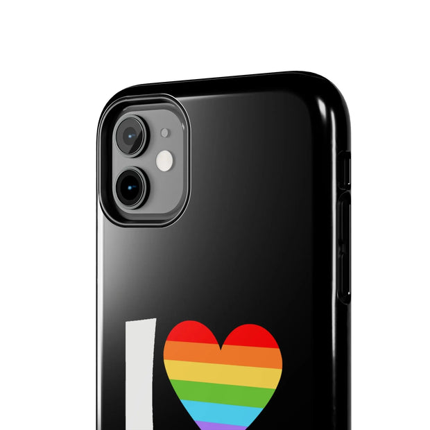 I Love Girls Pride Tough Phone Case – LGBTQ+ Rainbow Heart Design