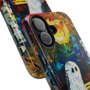 Lonely Ghost Tough Phone Case – Abstract Fall Park Bench Painting