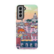 Lisbon Portugal Tough Phone Case – Pastel City Skyline Aesthetic
