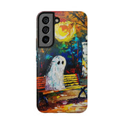 Lonely Ghost Tough Phone Case – Abstract Fall Park Bench Painting