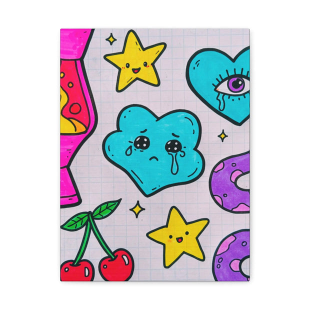 Kawaii Lava Lamp Sad Cloud Snake Matte Canvas Print LavenderCeleste