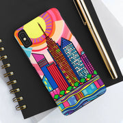 Tulsa Oklahoma Retro Pop Skyline Tough Phone Case LavenderCeleste