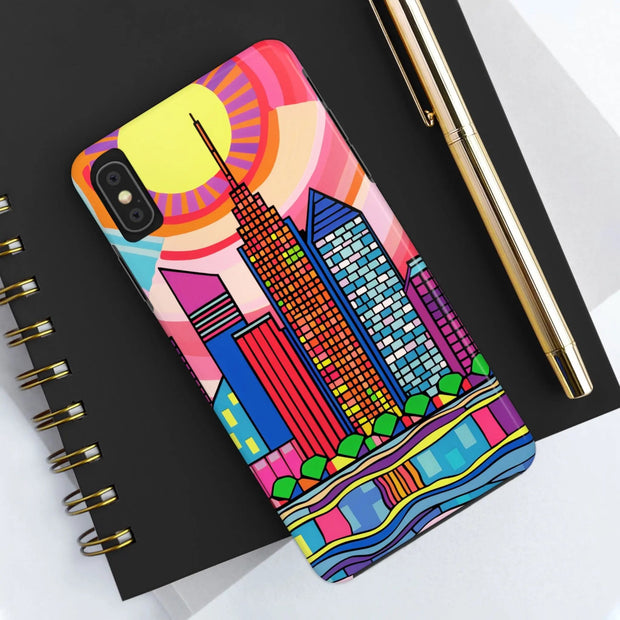 Tulsa Oklahoma Retro Pop Skyline Tough Phone Case LavenderCeleste