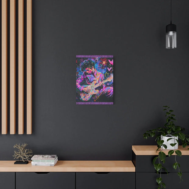 Electric Purple Guitar Legend Matte Canvas Art Printify