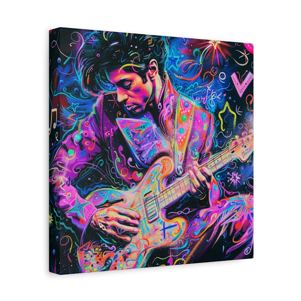 Electric Purple Guitar Legend Matte Canvas Art LavenderCeleste