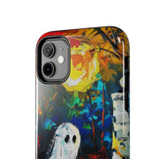 Lonely Ghost Tough Phone Case – Abstract Fall Park Bench Painting