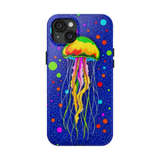 Vibrant Neon Jellyfish Cosmic Sea Tough Phone Case