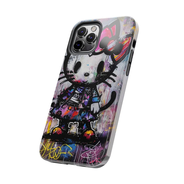 Goth Street Cat Pop Art Graffiti Tough Phone Case LavenderCeleste