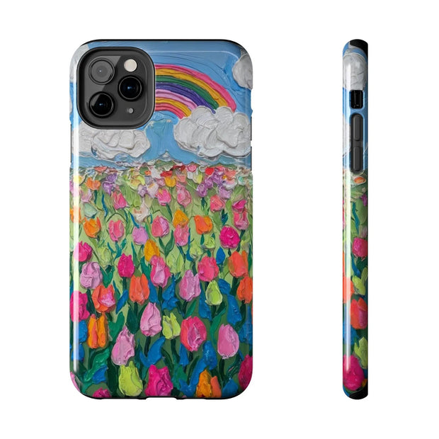 Rainbow Tulip Field Tough Phone Case LavenderCeleste