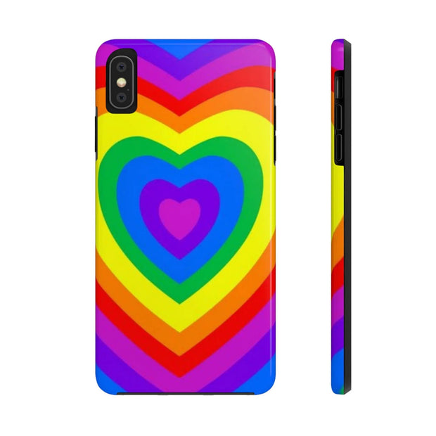 Pride Rainbow Heart Tough Phone Case - LavenderCeleste