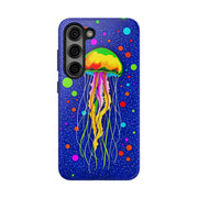 Vibrant Neon Jellyfish Cosmic Sea Tough Phone Case