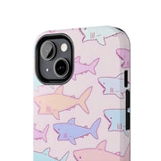 Pastel Shark Pattern Tough Phone Case Printify