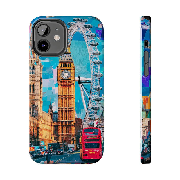 London Big Ben Collage Tough Phone Case – Vibrant City Pop Art Design